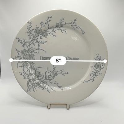 Railroad - Denver & Rio Grande Railroad 8” Dinner Plate, Buena Vista Pattern, by Trenton China, Light Spotting