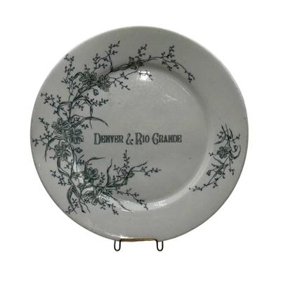 Railroad - Denver & Rio Grande Railroad 8” Dinner Plate, Buena Vista Pattern, by Trenton China, Light Spotting