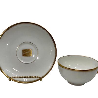 Railroad - Chicago, Milwaukee, & St. Paul Railway Haviland Limoges Cup & Saucer in Olympian Pattern