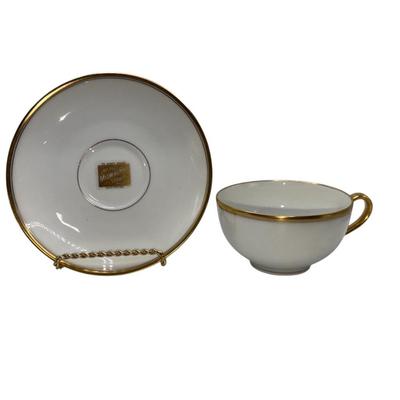 Railroad - Chicago, Milwaukee, & St. Paul Railway Haviland Limoges Cup & Saucer in Olympian Pattern