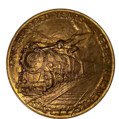 Railroad - Brass B&O Railroad Centennial Medallion, 1927