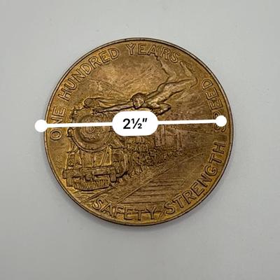 Railroad - Brass B&O Railroad Centennial Medallion, 1927