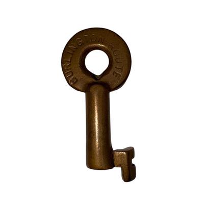 Railroad - Chicago, Burlington & Quincy CB&Q RR Burlington Route Brass Key by Adlake