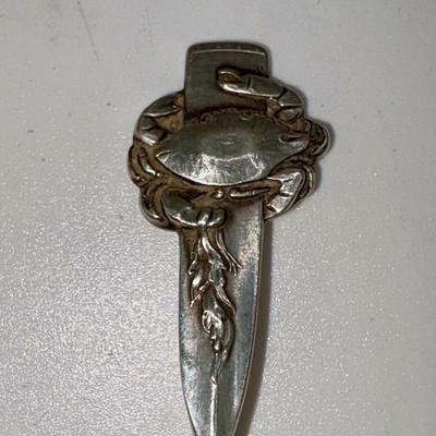 Railroad - Sterling Silver Souvenir Spoon, Galveston Railroad Causeway, Wt. = 12g