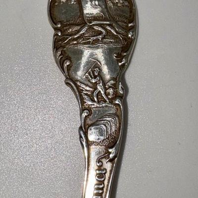 Railroad - Souvenir Sterling Silver Spoon, Ft. Payne, AL Railroad Depot, Wt. = 22g