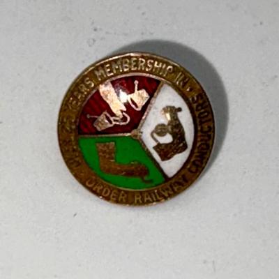 Railroad - 25 Year Membership Pin, Order of Railway Conductors, 10K Gold - Pin (minus back) = 2g