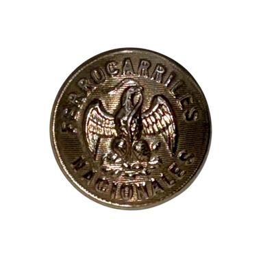 Railroad - Ferrocarriles Nacionale National Railway of Mexico Uniform Button - 0.9"