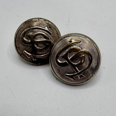 Railroad - Spokane, Portland & Seattle Railway Uniform Buttons, Lot of 2 - 0.9"