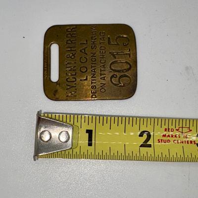 Railroad - New York Central & Hudson River NYC& HR Railroad Brass Luggage Tag