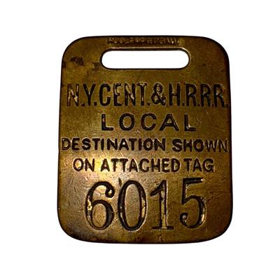 Railroad - New York Central & Hudson River NYC& HR Railroad Brass Luggage Tag