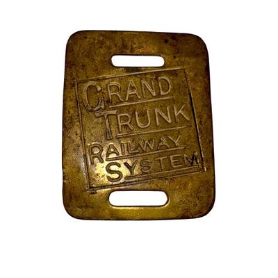 Railroad - Grand Trunk Railway System Brass Luggage Tag
