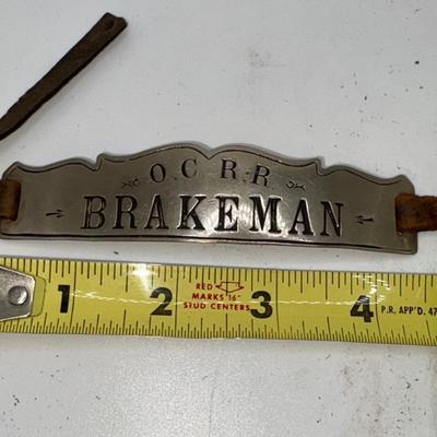 Railroad - Ca 1860’s Civil War Era Old Colony Railroad Brakeman Hat Badge