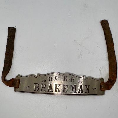 Railroad - Ca 1860’s Civil War Era Old Colony Railroad Brakeman Hat Badge