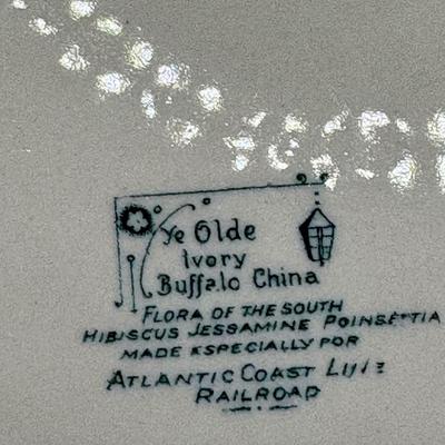 Railroad - 1944 Atlantic Coast Lines Flora of the South 8” Dinner Plate by Buffalo China