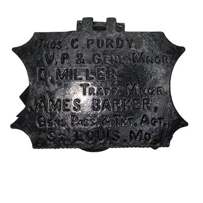 Railroad - Cast Iron Missouri, Kansas & Texas MKT Katy RR Match Safe