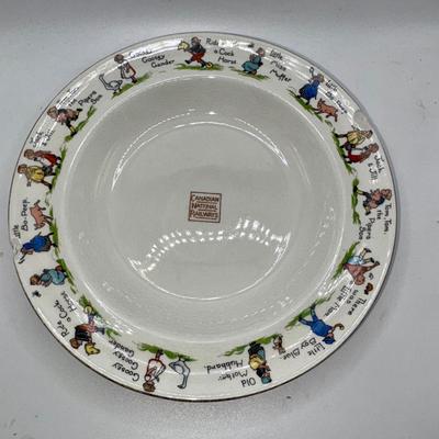 Railroad - Canadian National Railways Set of Children’s Dinnerware - Plate, Bowl, Baby’s Plate, Chips in Bowl