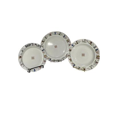 Railroad - Canadian National Railways Set of Children’s Dinnerware - Plate, Bowl, Baby’s Plate, Chips in Bowl