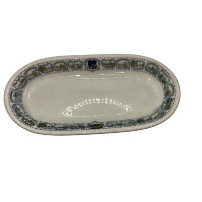 Railroad - Union Pacific Railroad UPRR “Historical” Butter Dish by Shenango China, Small Chip