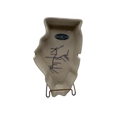 Railroad - Illinois Terminal Railroad Ashtray in Shape of Illinois, Staunton