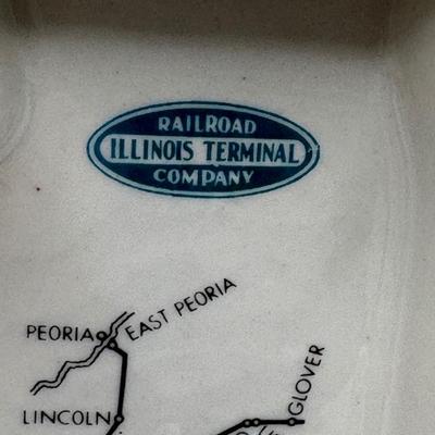 Railroad - Illinois Terminal Railroad Ashtray in Shape of Illinois, Staunton
