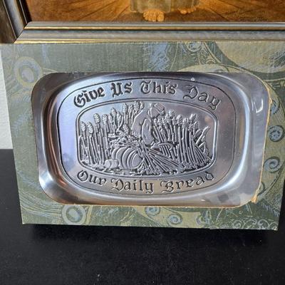 1947 Kriebel & Bates Framed Jesus Christ Lithograph Vintage Religious Artwork - Wilton Armatale engraved "give us our daily...