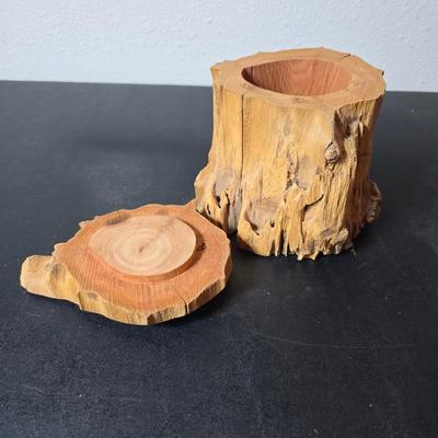 vintage lithograph print by the artist Frederick D. Ogden (1892-1948). - Wooden candle holder & Colorado Juniper hand carved jewelry...