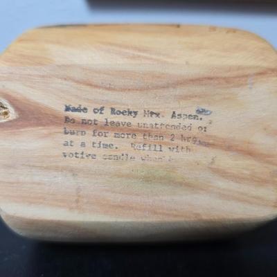 vintage lithograph print by the artist Frederick D. Ogden (1892-1948). - Wooden candle holder & Colorado Juniper hand carved jewelry...