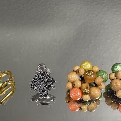 Vintage clip ons, Avon pin and pendant