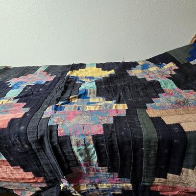 Handmade vintage Crazy Quilt - Early era - Beautiful & fun design