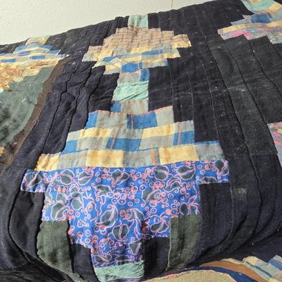 Handmade vintage Crazy Quilt - Early era - Beautiful & fun design