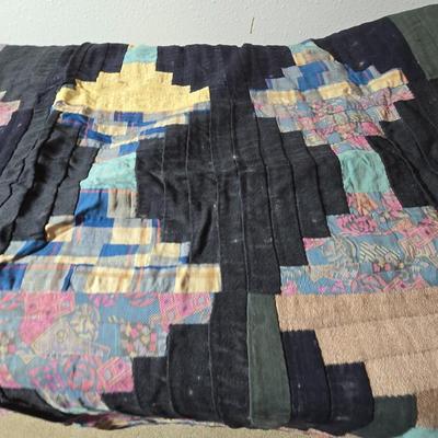 Handmade vintage Crazy Quilt - Early era - Beautiful & fun design
