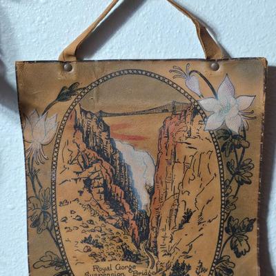 Antique Vintage Leather hand tooled Art Nouveau Deco purse - 1940s navy crocheted popcorn purse -belt - Handcrafted textiles and more