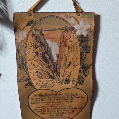 Antique Vintage Leather hand tooled Art Nouveau Deco purse - 1940s navy crocheted popcorn purse -belt - Handcrafted textiles and more