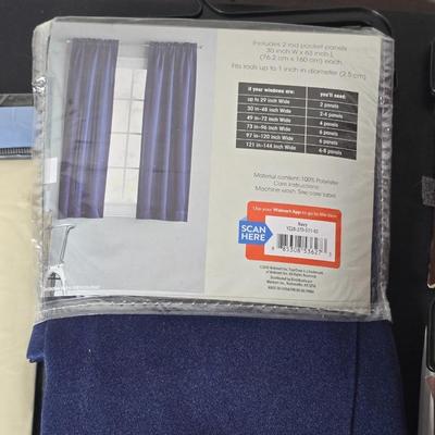 Brand new home must haves! Curtains -Sheer window panel - Shower Curtain liner - Over the door shoe bag