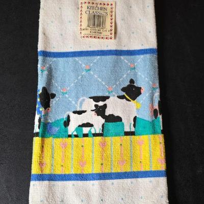 Country Kitchen farm decor - Canvas cow art - Kitchen towels - Barn measuring storage = Barn timer - and more