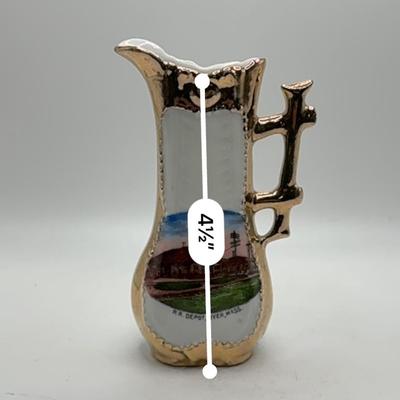 Railroad - Ca 1900 Souvenir Pitcher - Railroad Depot in Ayer, MA