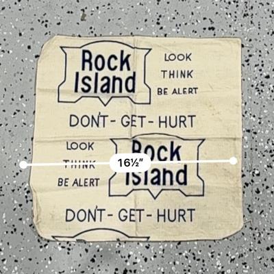 Railroad - Cloth Rock Island Railroad Safety Sign