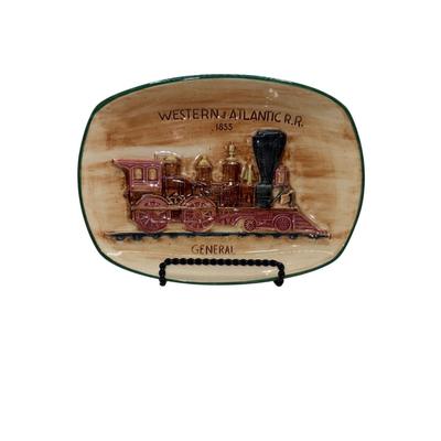 Railroad - Western & Atlantic RR 1855 “General” Locomotive Ashtray W/Chip by Pennsbury Pottery