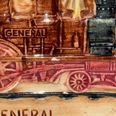 Railroad - Western & Atlantic RR 1855 “General” Locomotive Ashtray W/Chip by Pennsbury Pottery