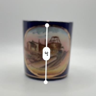 Railroad - Ca 1900 Hand-Painted Manitou & Pikes Peak RR Demitasse Cup W/Chips