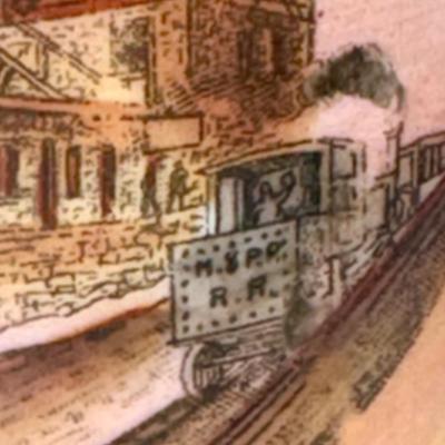 Railroad - Ca 1900 Hand-Painted Manitou & Pikes Peak RR Demitasse Cup W/Chips