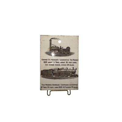 Railroad - Porcelain 1905 Advertising Calendar W/Historic Locomotives