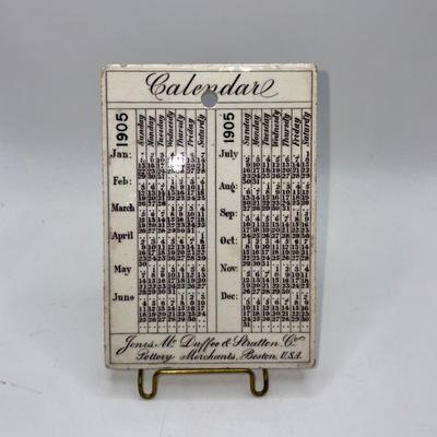 Railroad - Porcelain 1905 Advertising Calendar W/Historic Locomotives