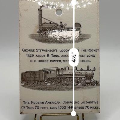 Railroad - Porcelain 1905 Advertising Calendar W/Historic Locomotives
