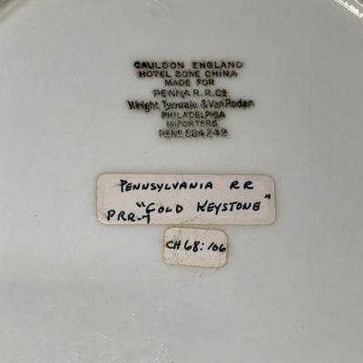 Railroad - Pennsylvania Railroad PRR Gold Keystone 9” Dinner Plate