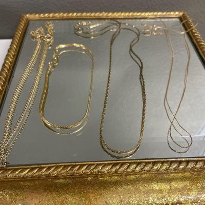 Gold and silver tone chains