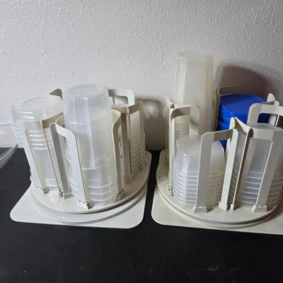 Plastic food storage containers - Two sets of storage with organizing caddies