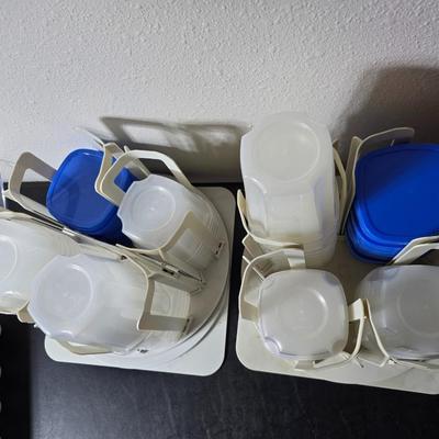 Plastic food storage containers - Two sets of storage with organizing caddies
