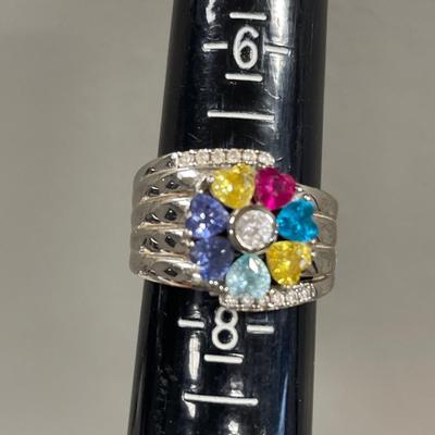 Sterling rings and small blue pin