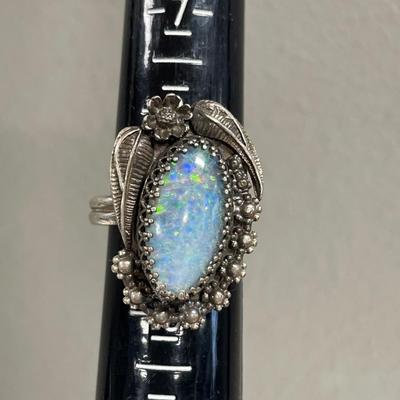 Sterling rings and small blue pin